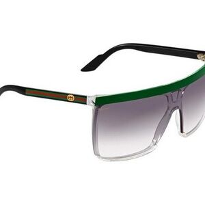 Gucci Black and Green Crystal Oversized Sunglasses Authentic